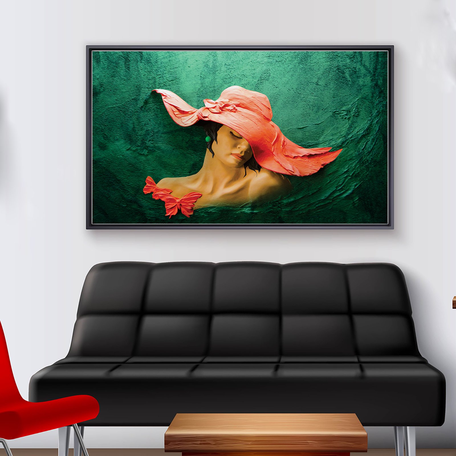 Classic Lady with a hat Premium Canvas wall painting decorative masterpiece for home decor